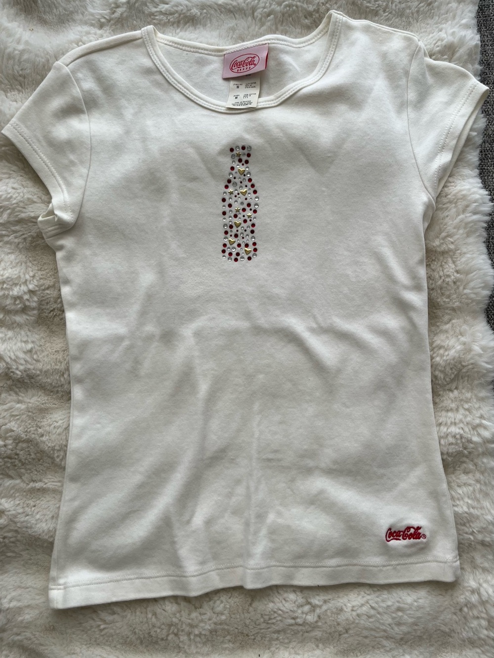 Vintage Y2K Coke Cola Rhinestone Bottle BabyTee